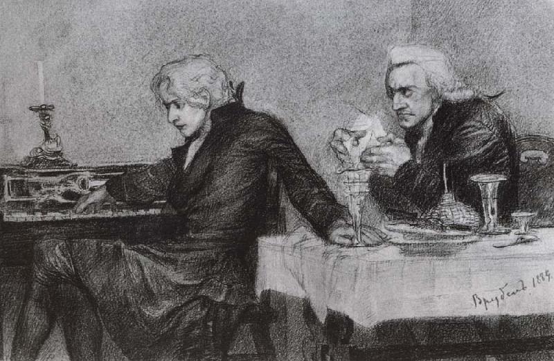 Mikhail Vrubel Salieri Pouring Poison Into Mozart's Glass oil painting image